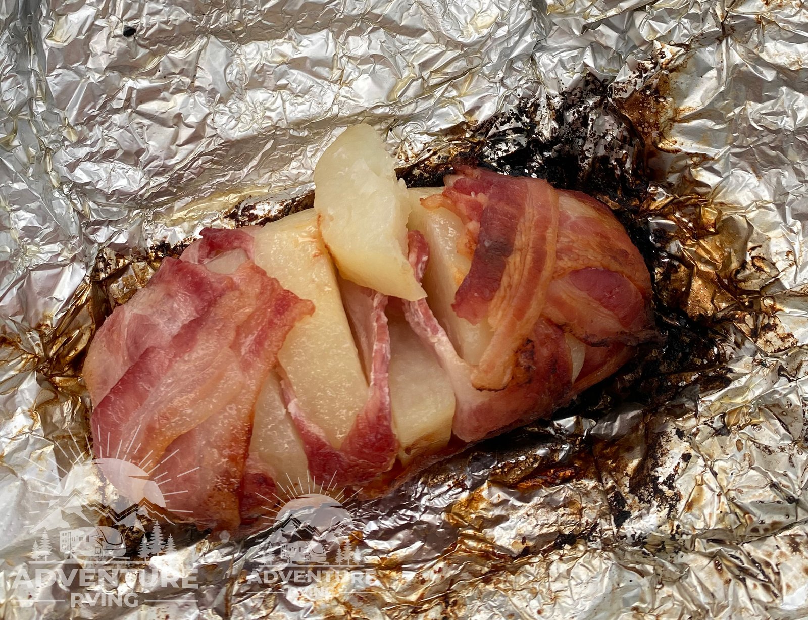 Potato wrapped in bacon